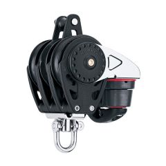 Harken 57mm triple automatic ratchet block with cam cleat and becket. Great  for small keelboats and big boats, for trimlines and sheeting systems. See this block and all our other Harken products on this page. 