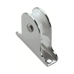 Single upright, removable sheave. Typically used in dinghy spars for control lines