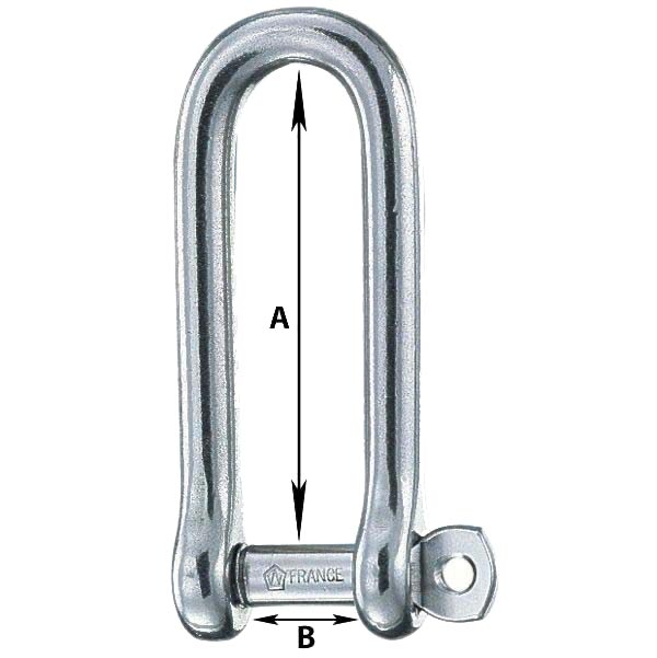WR141 D-Shackle with Captive Pin long drawing