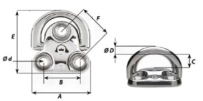 WR660 Folding pad eye drawing