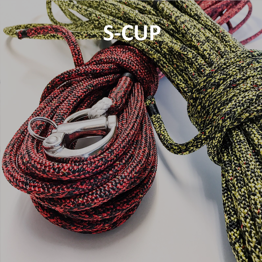 S-Cup for sheets and halyards with a Stirotex core