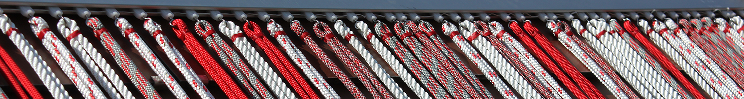 Architecture interior: red rope curtain room divider